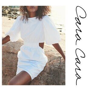 Cara Cara Bonnie White Linen Mini Cutout Dress Size 10 NWOT